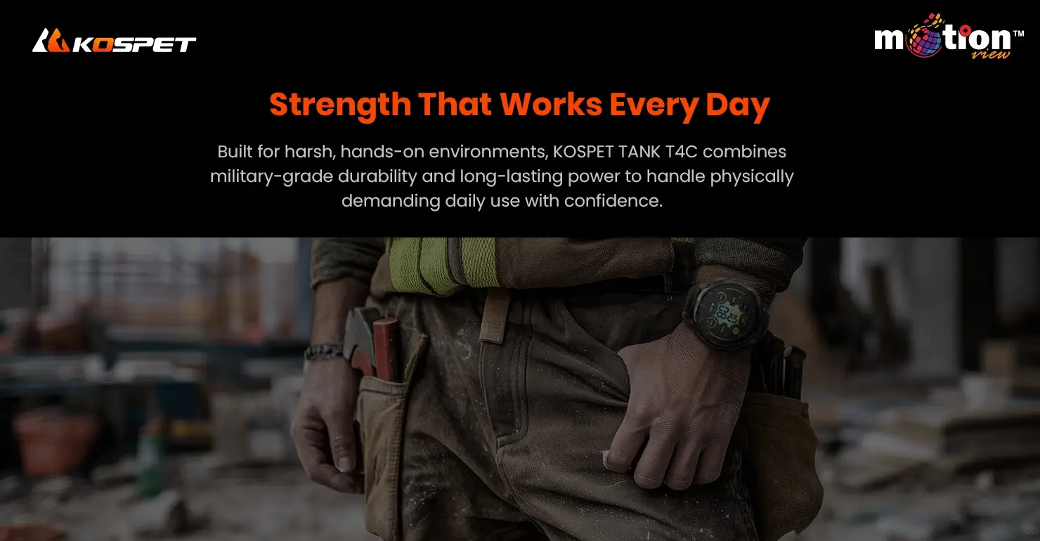 KOSPET TANK T4C Smartwatch heart rate blood oxygen and 4-in-1 health insights on smartwatch display