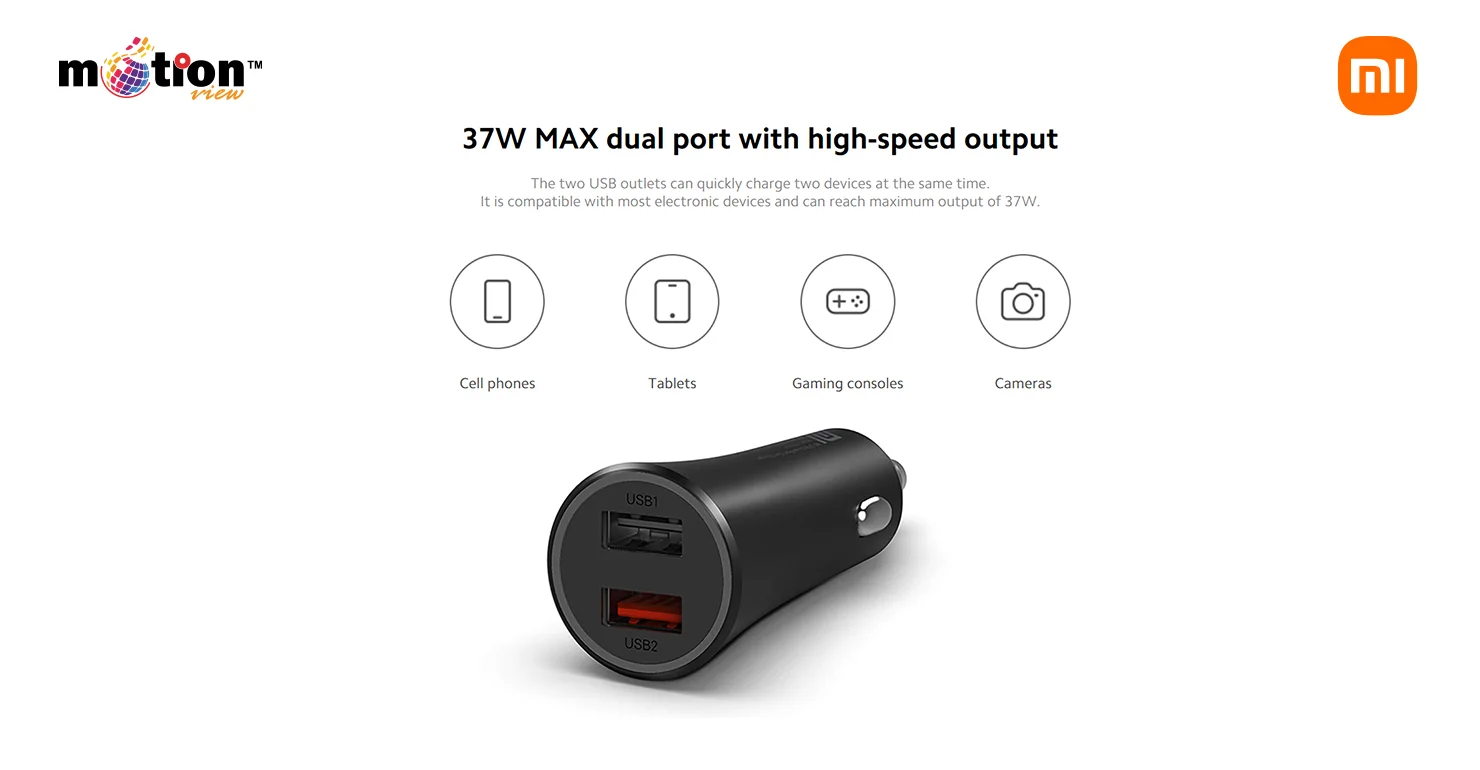 37w max Dual Port Car Charger