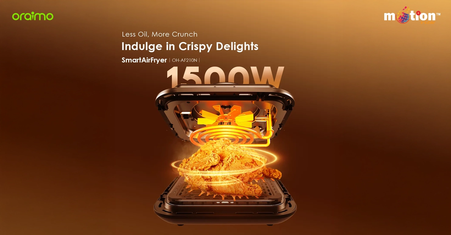 1500W heating element and fan system of the Oraimo 5L SmartAirFryer illustrating efficient air circulation for crispy delights.