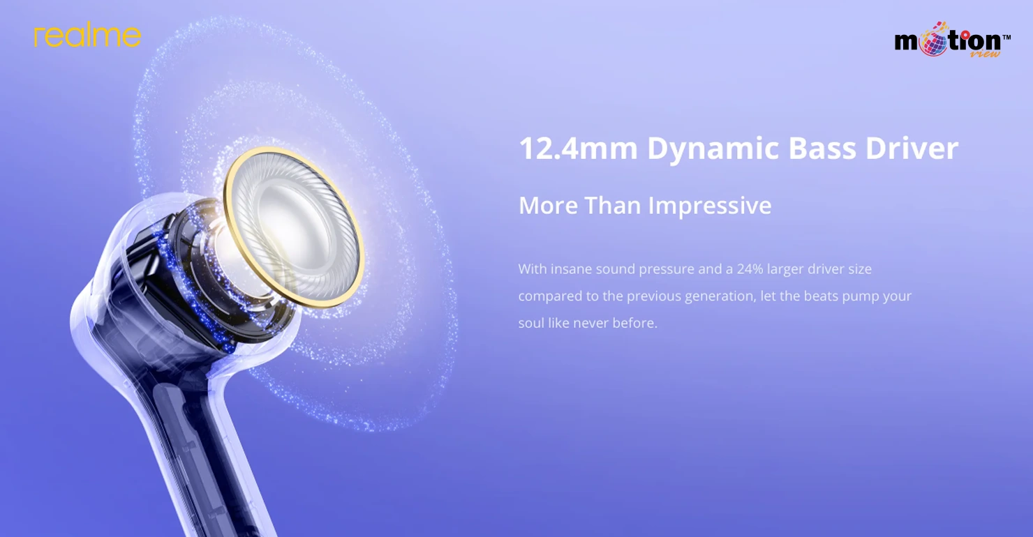 realme Buds T200 Lite TWS Earbuds 12.4mm driver