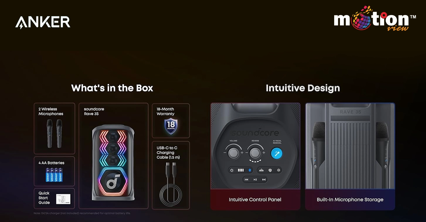 Rave 3S AI Karaoke Party Speaker box