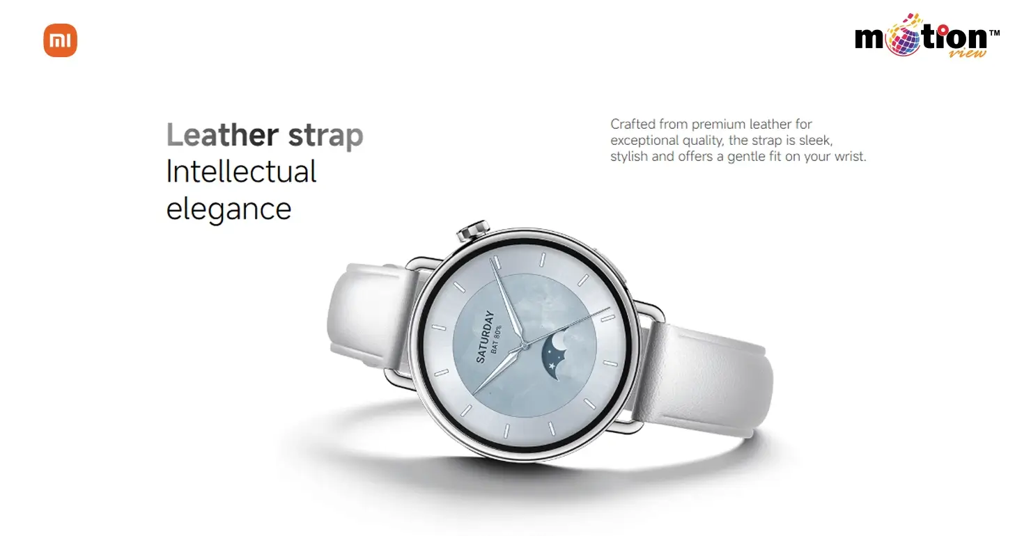 Xiaomi Watch S4 41mm Smart Watch with premium white leather strap for intellectual elegance and style.
