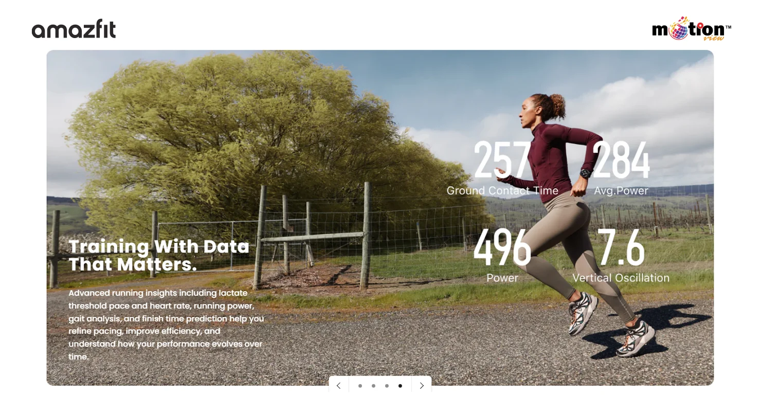 Real-time running data including ground contact time and power metrics on Amazfit Cheetah 2 Pro