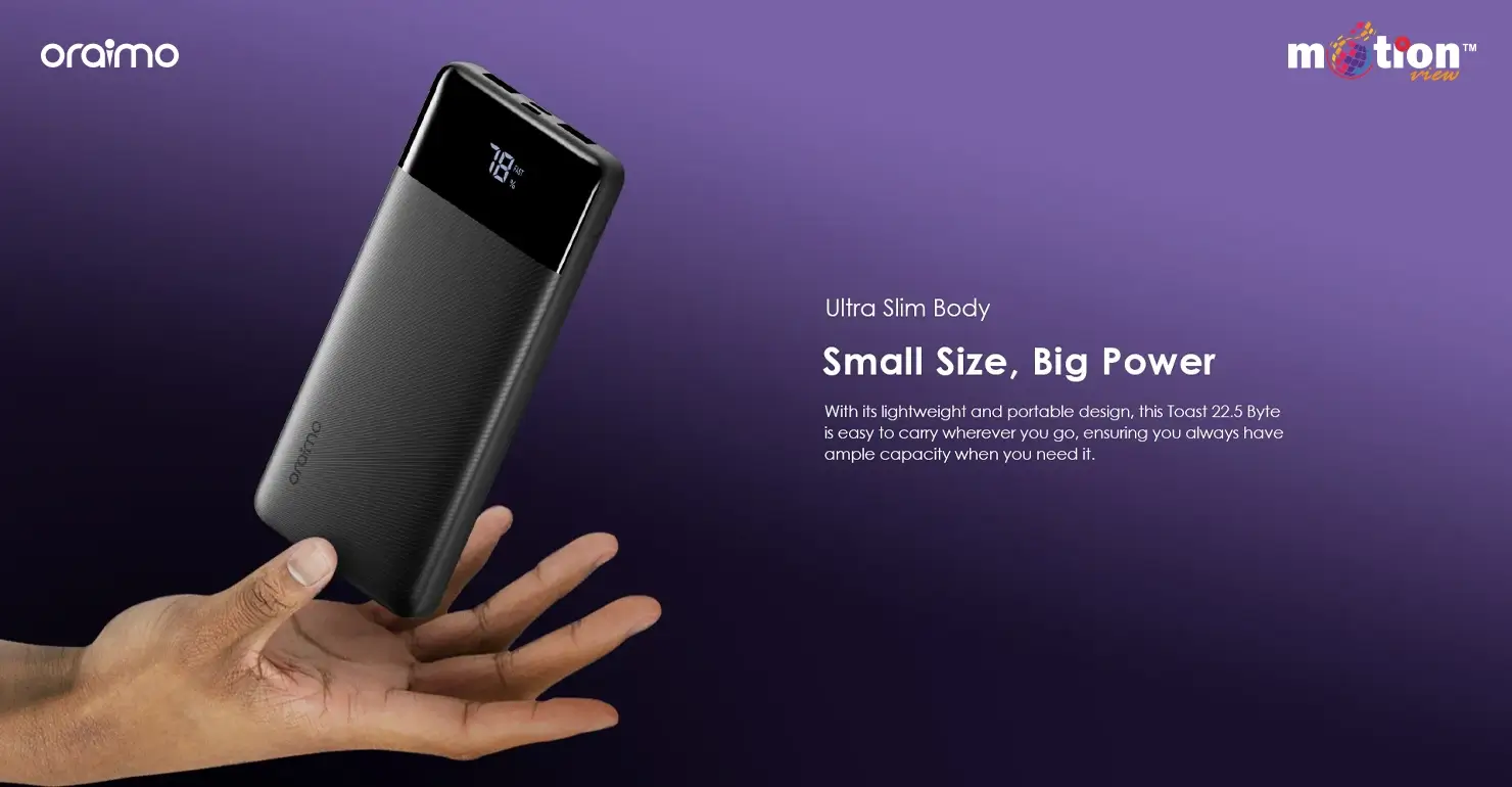 oraimo Toast 10000mAh Power Bank (OPB-7100Q) slim body