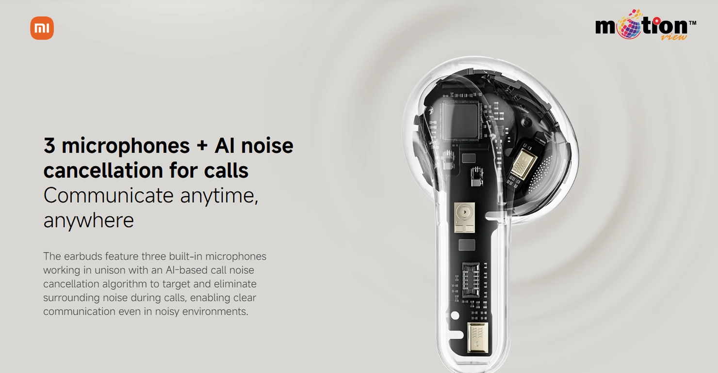 Xiaomi Buds 5 internal dual-magnet dynamic driver with black polymer coating for powerful bass.
