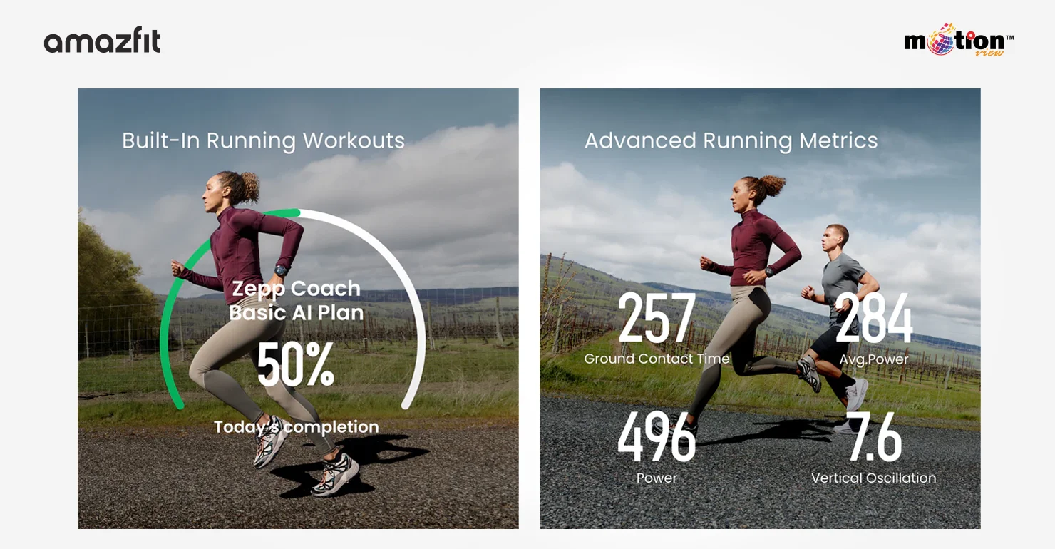 Zepp Coach AI training plan and advanced running metrics on Amazfit Cheetah 2 Pro