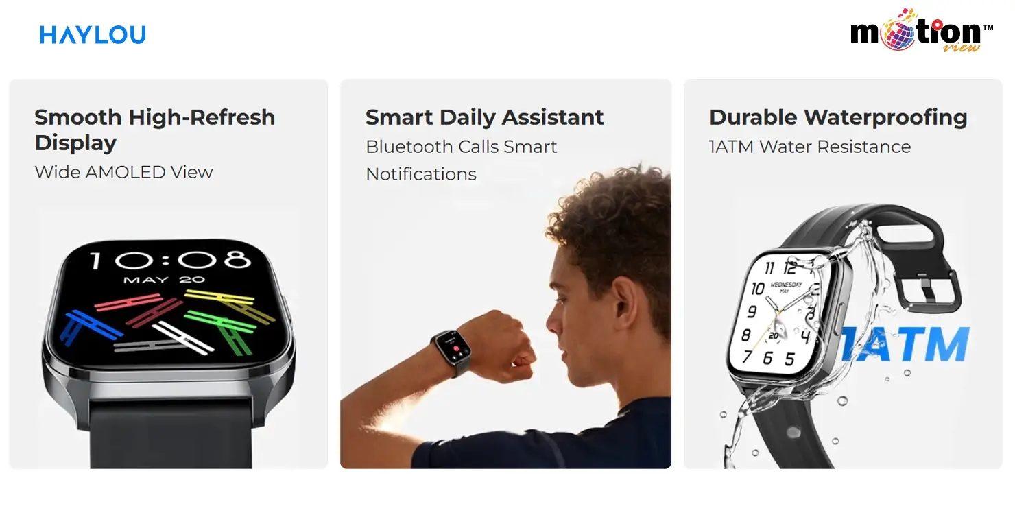 HAYLOU Watch 3 daily assistant with Bluetooth calls and durable waterproofing