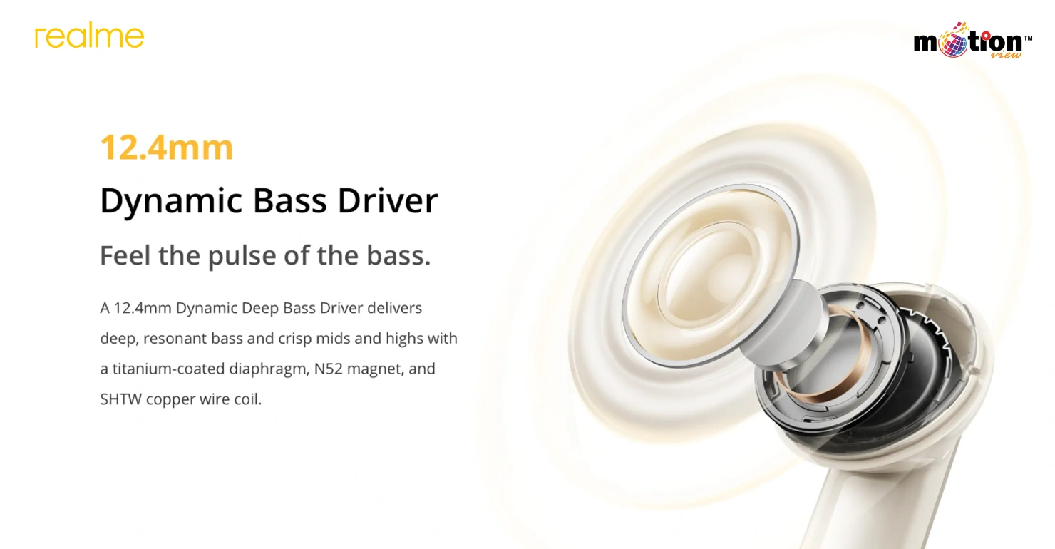 realme Buds Air 7 TWS Earbuds 12.4mm driver