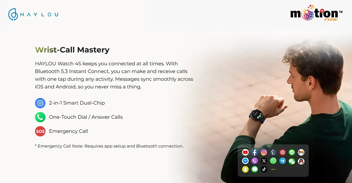 HAYLOU Watch 4S keeps you connected at all times