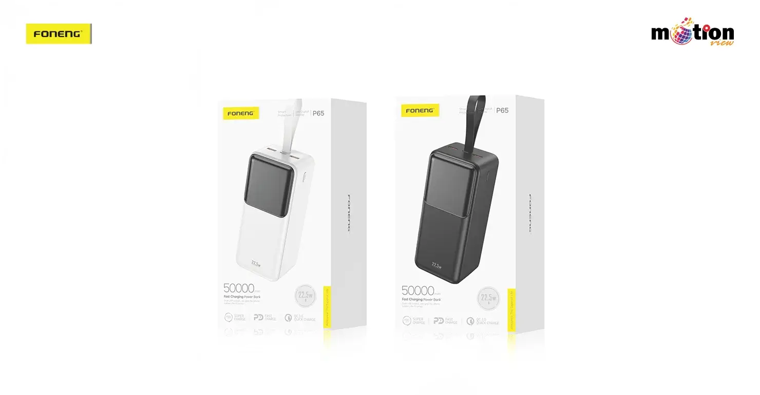 Foneng (P65) 50000mah 22.5w with 3 outputs Power Bank