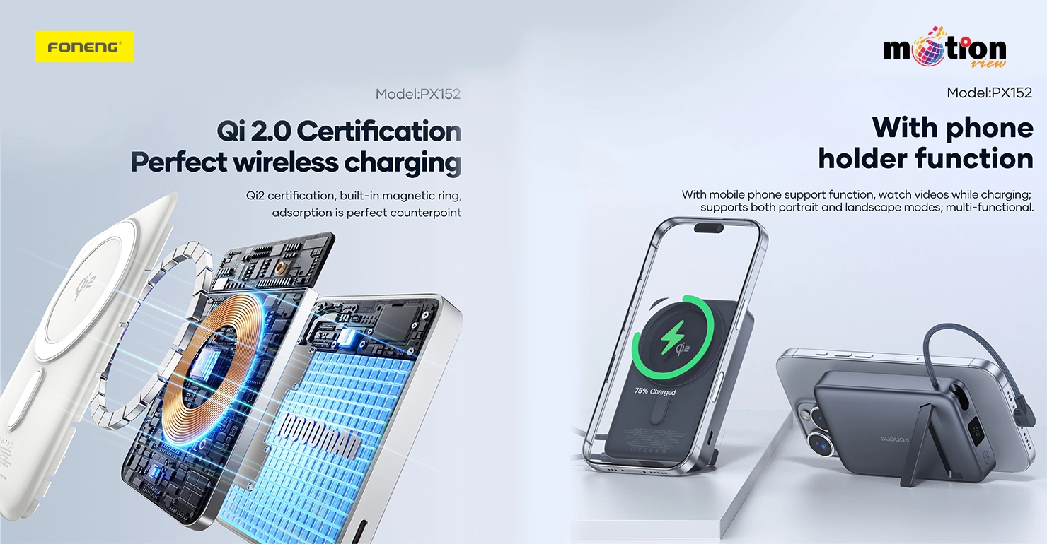  PX152 10000mAh Qi 2.0 Wireless Power Bank