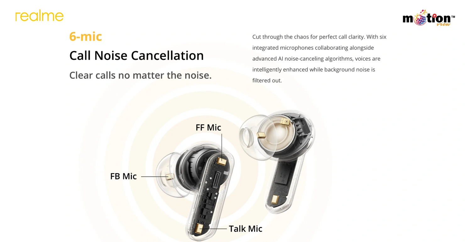 realme Buds Air 7 TWS Earbuds 6 mic