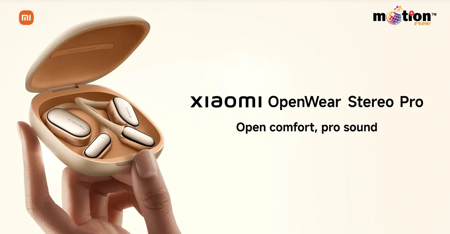Xiaomi OpenWear Stereo Pro open-ear wireless headphones in black and beige color variants.