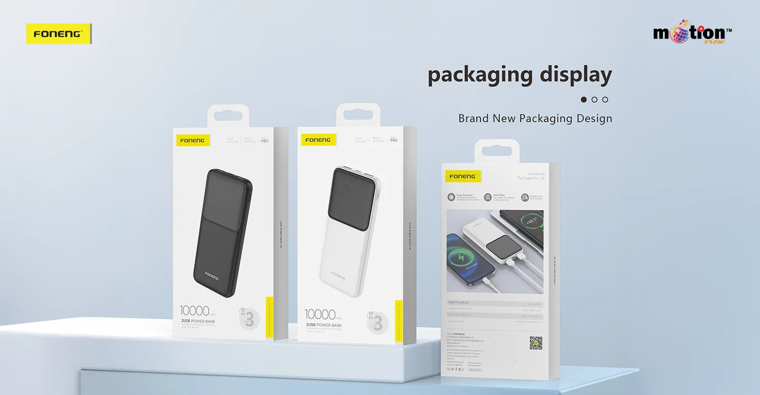 Foneng (P60) 10000mah 2A Fast Charging Portable Power Bank