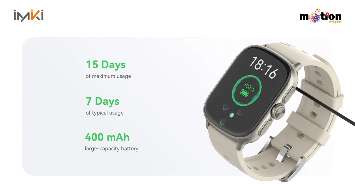 imiki Frame 2 Pro smartwatch magnetic charging and long battery life specs