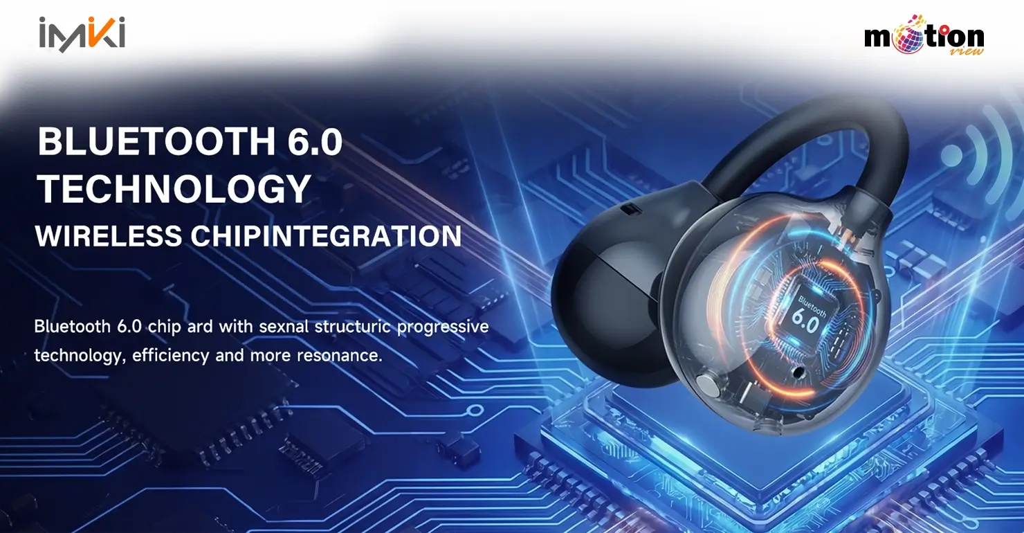 Close-up of Imiki SP2 wireless chip integration highlighting advanced Bluetooth 6.0 connectivity.