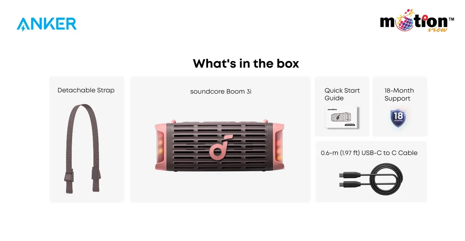 Anker Soundcore Boom 3i Portable Bluetooth Speaker