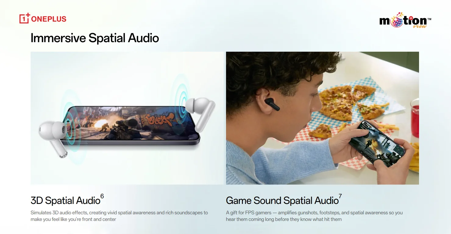 3D Spatial Audio and Game Sound Spatial Audio features on OnePlus Nord Buds 4 Pro for gaming
