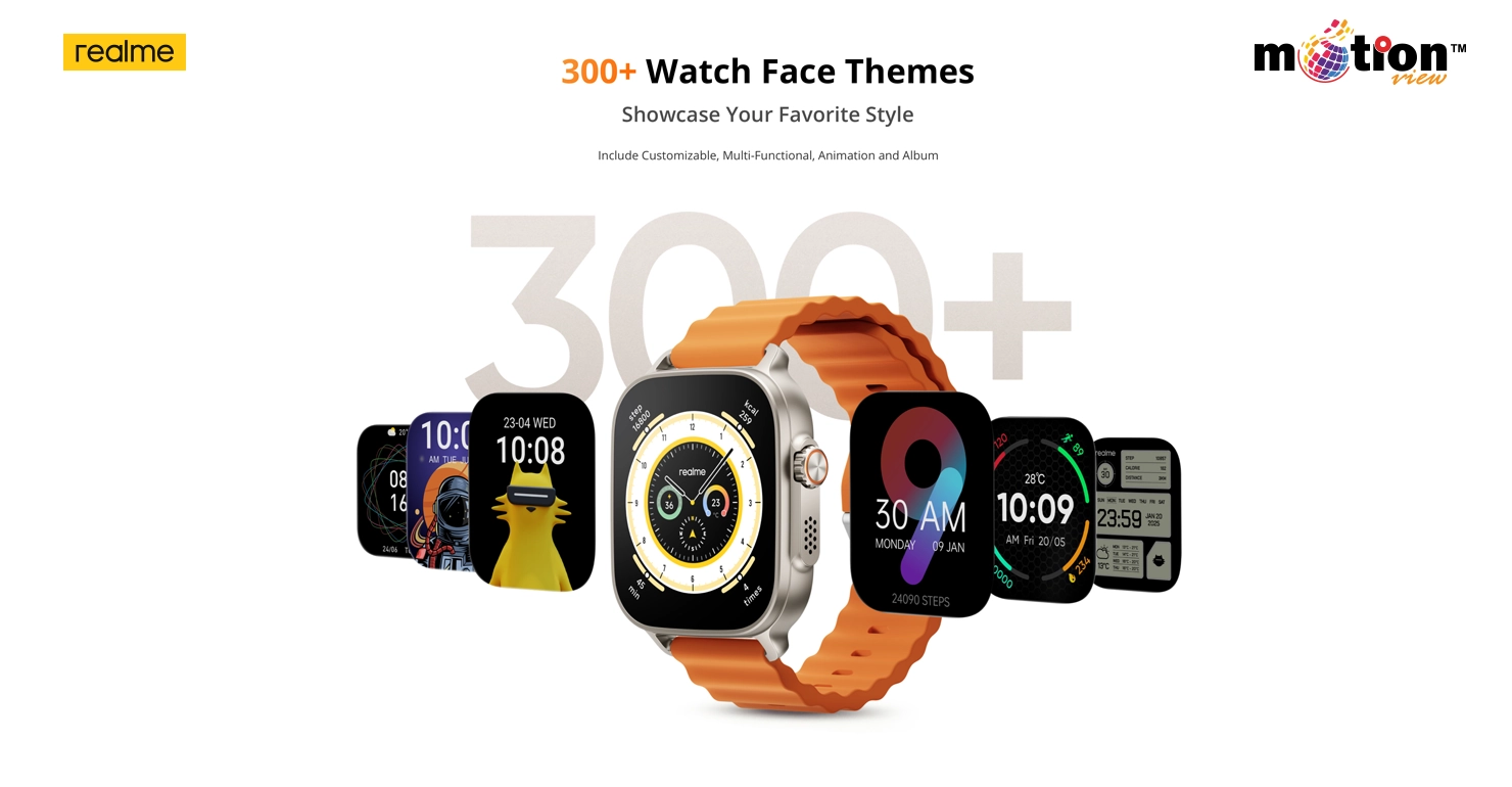 Integrated Bluetooth calling feature on realme Watch 5 with ENC noise reduction.