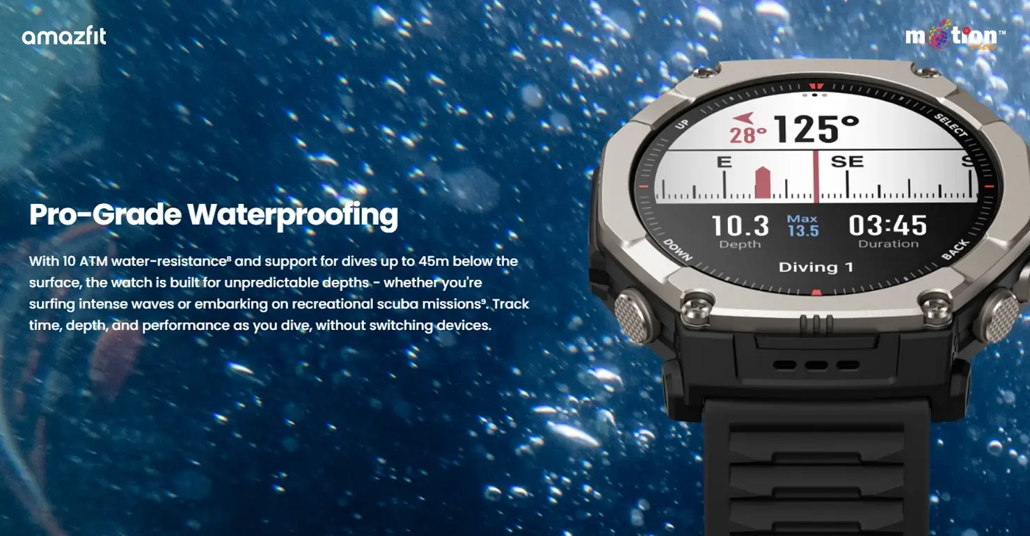 Amazfit T-Rex Ultra 2 10 ATM diving waterproof smartwatch