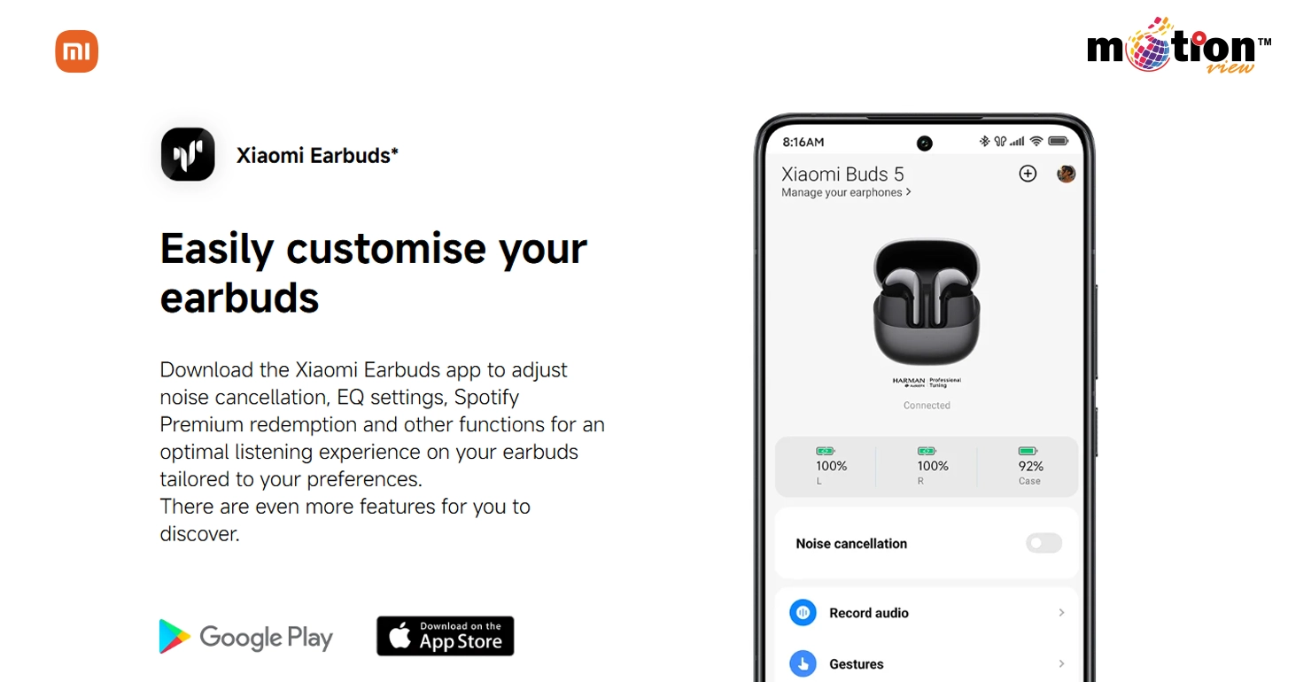Xiaomi Buds 5 ultra-long 39-hour battery life with compact pebble-shaped charging case.
