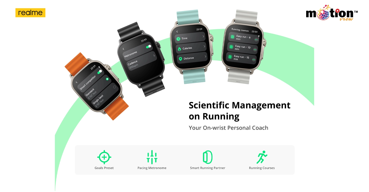 Detailed sleep tracking and stress monitoring features on realme Watch S5.