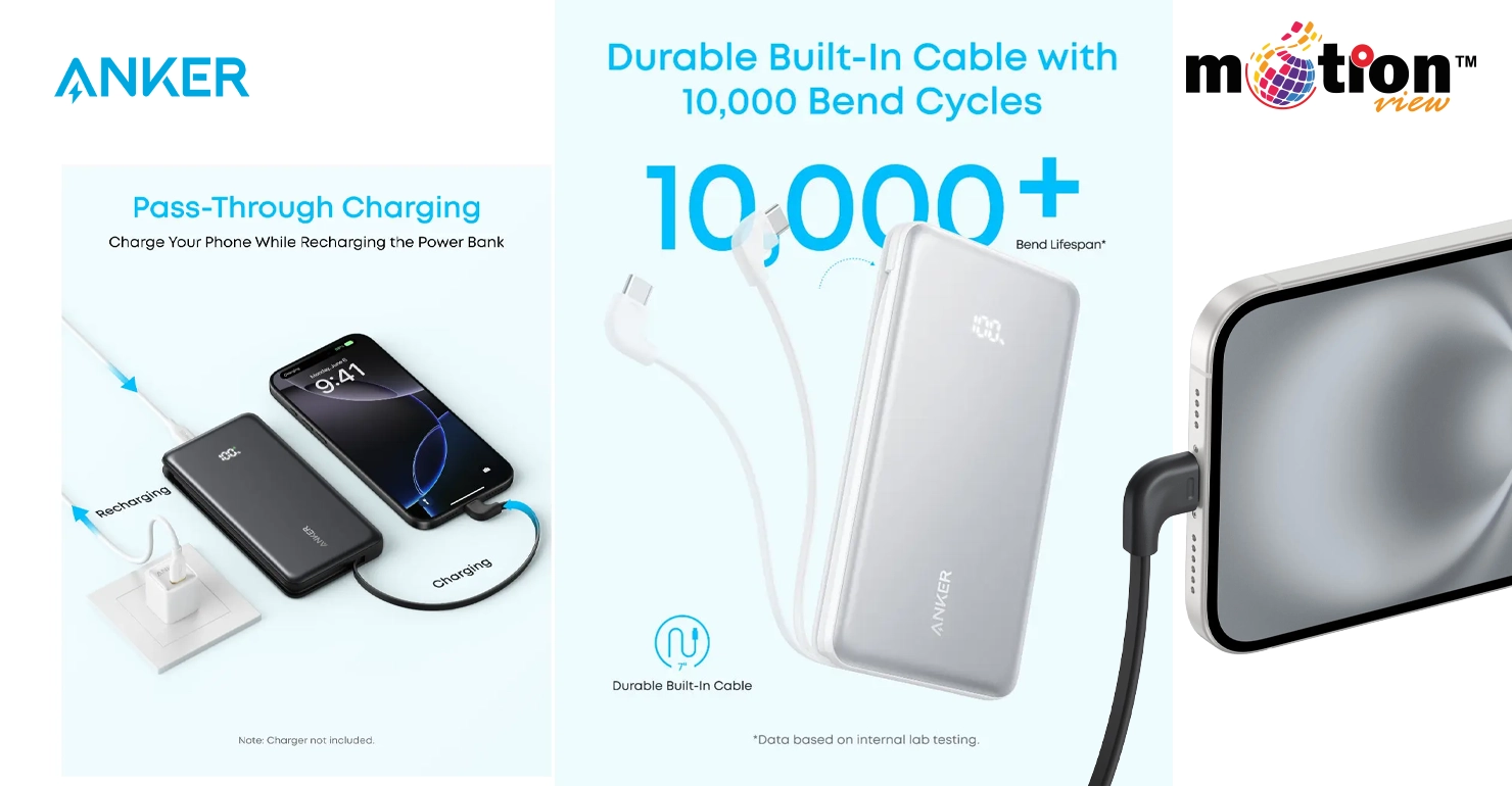 Anker Zolo Power Bank (10K, 30W) with a 5.4-inch (13.7 cm) built-in USB-C cable