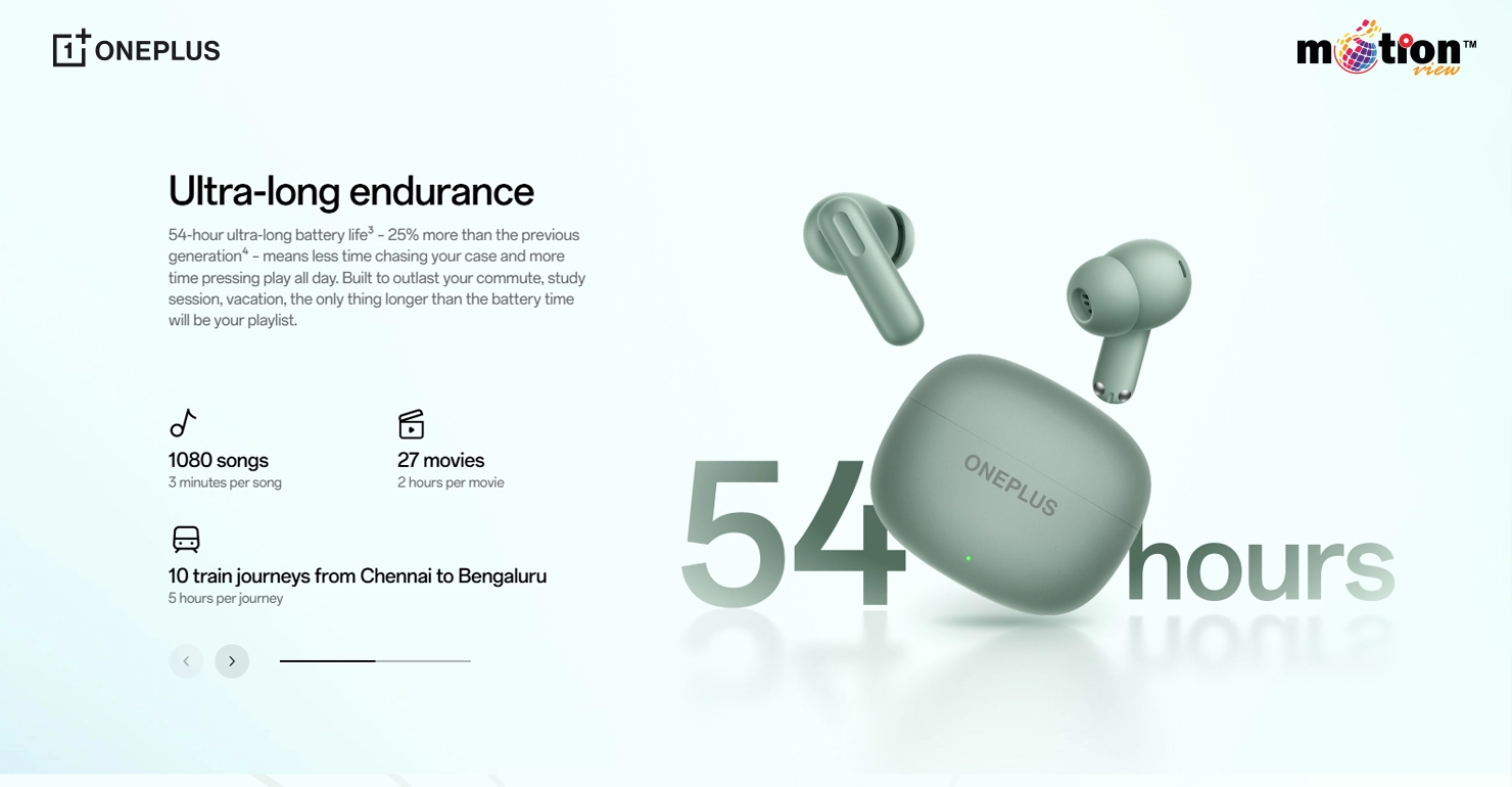 OnePlus Nord Buds 4 52dB ANC TWS Earbuds wuth 54H playback