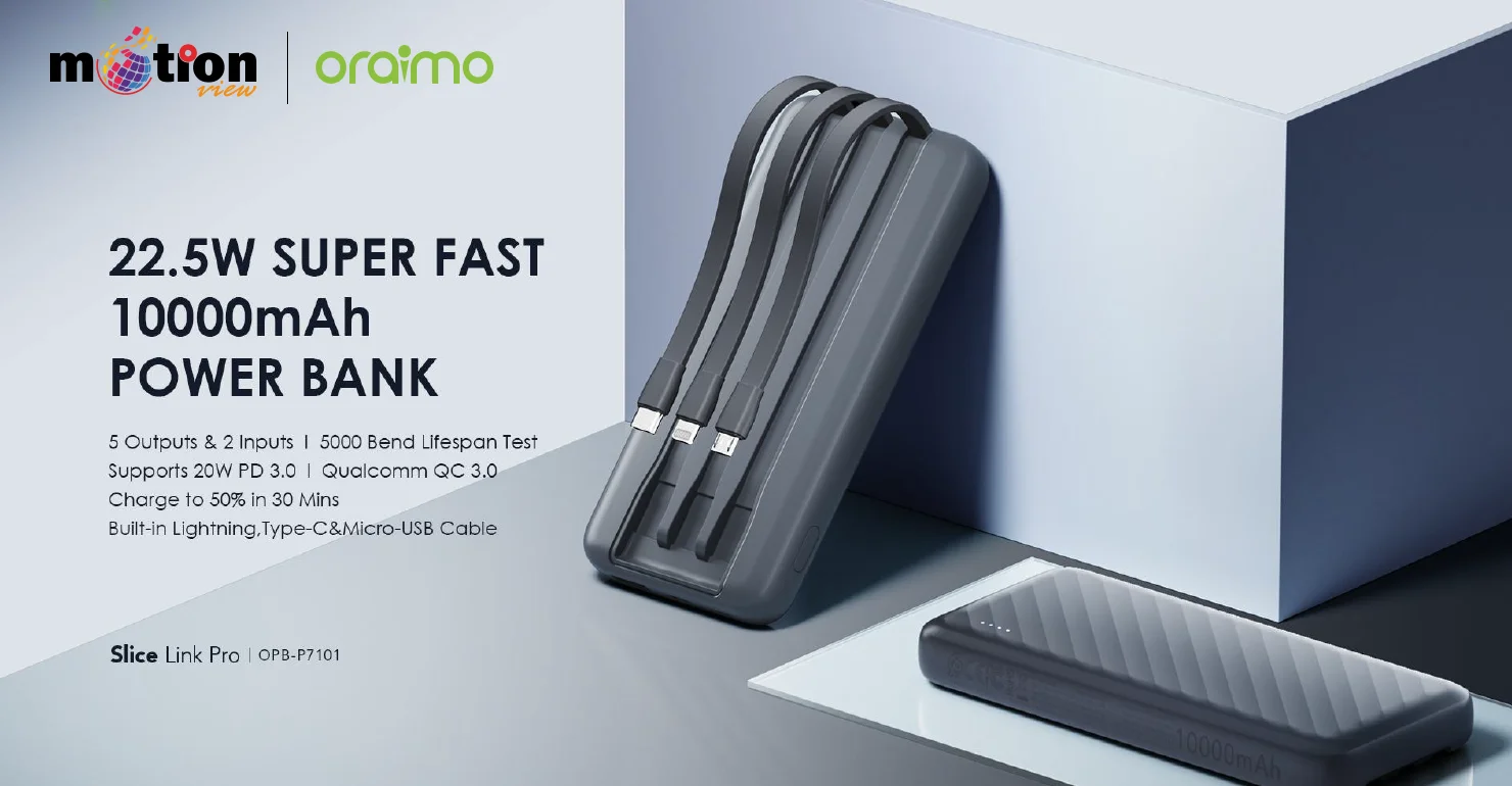 Oraimo Slice Link Pro 10000mAh 22.5W Power Bank (OPB-P7101) 