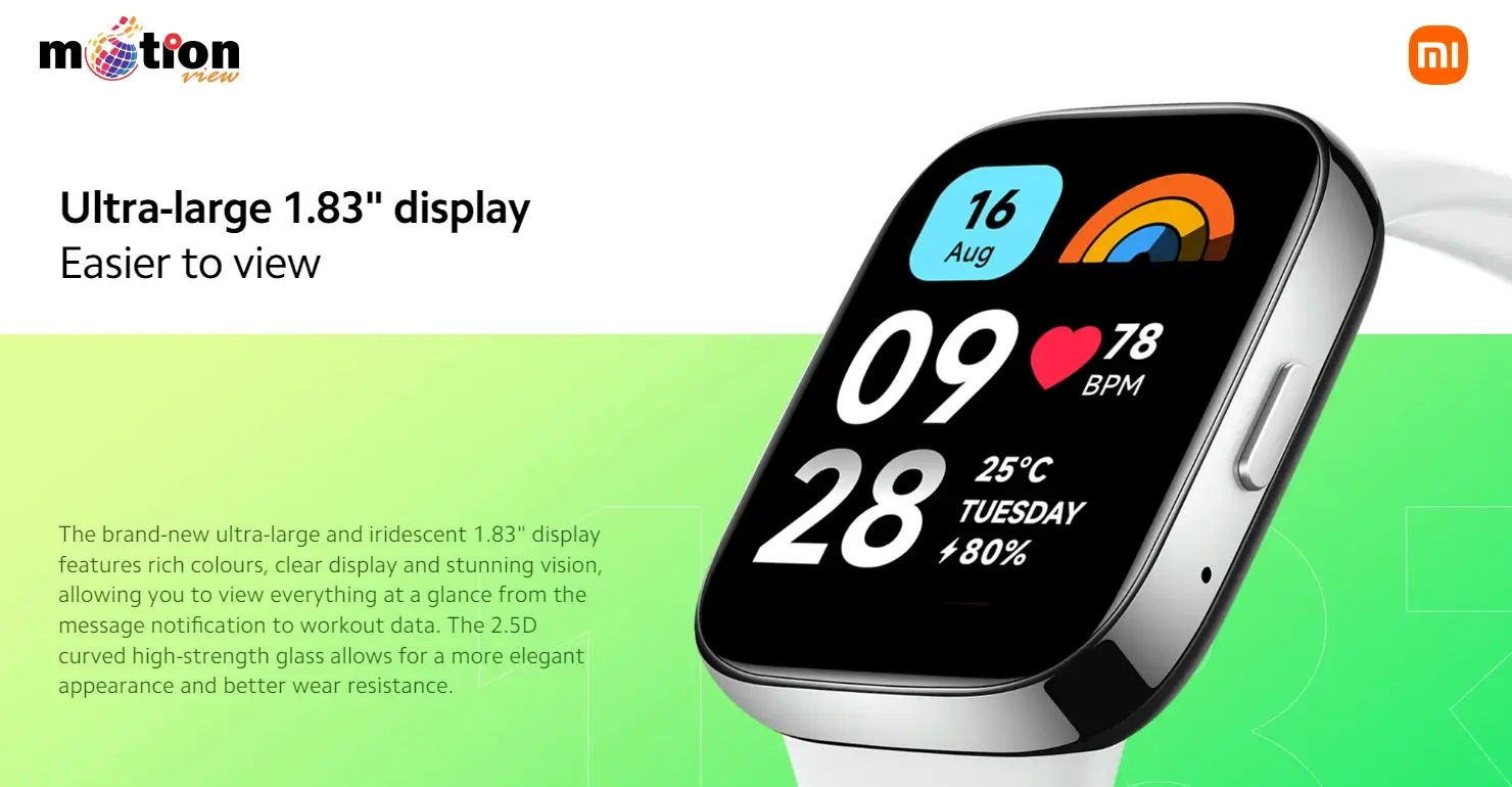 Redmi Watch 3 Active  large display