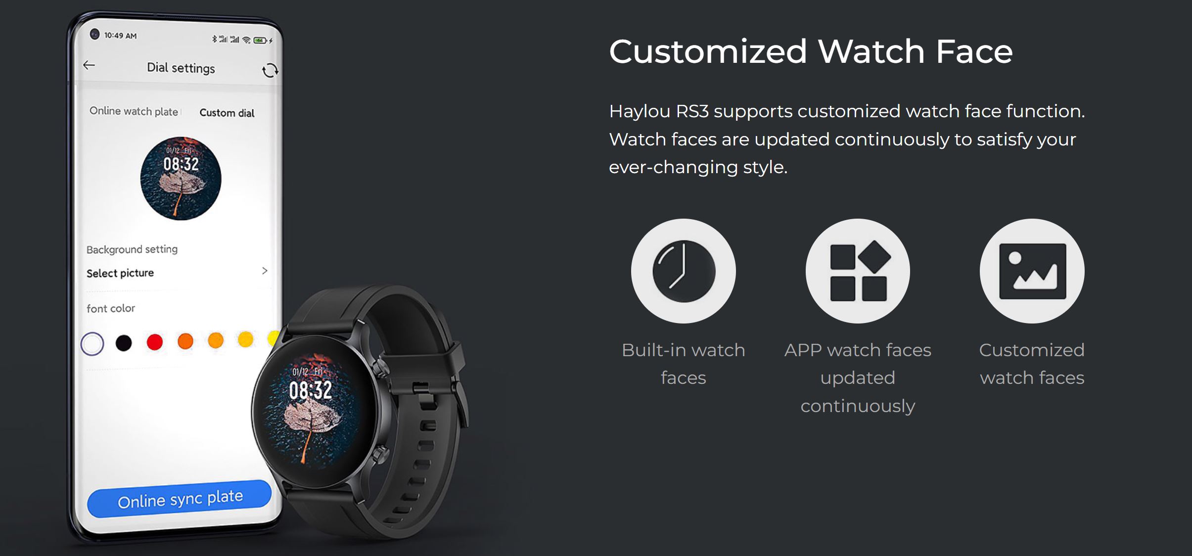 watch face custom Haylou RS3 Smart Watch