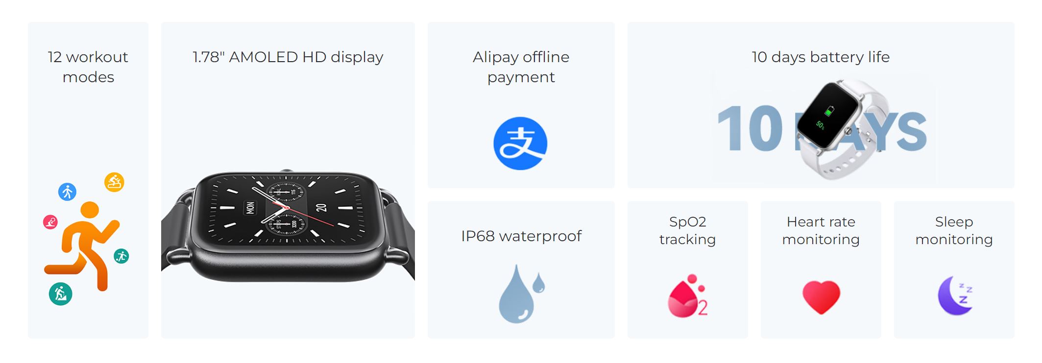 Main Features of Haylou RS4 LS12 Smart Watch 