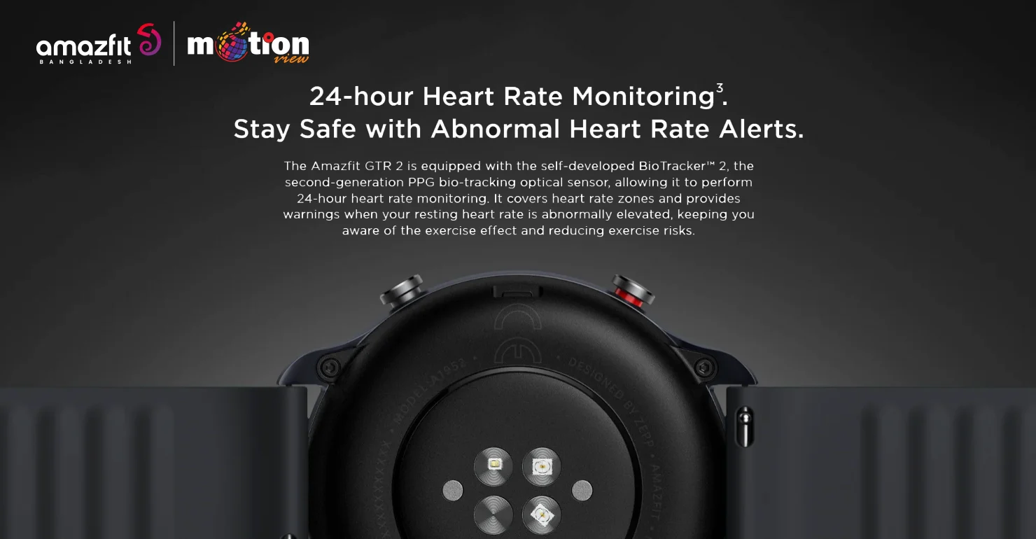 Amazfit GTR 2 with 24H heart rate monitoring