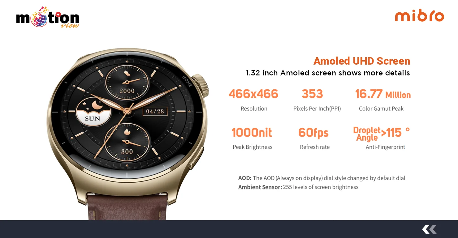 Mibro Watch Lite3 Pro: 1.32" AMOLED, 150+ sports modes, 50-day battery, GPS, 5ATM, heart rate & SpO2 tracking, Bluetooth calls, NFC. Advanced fitness watch.