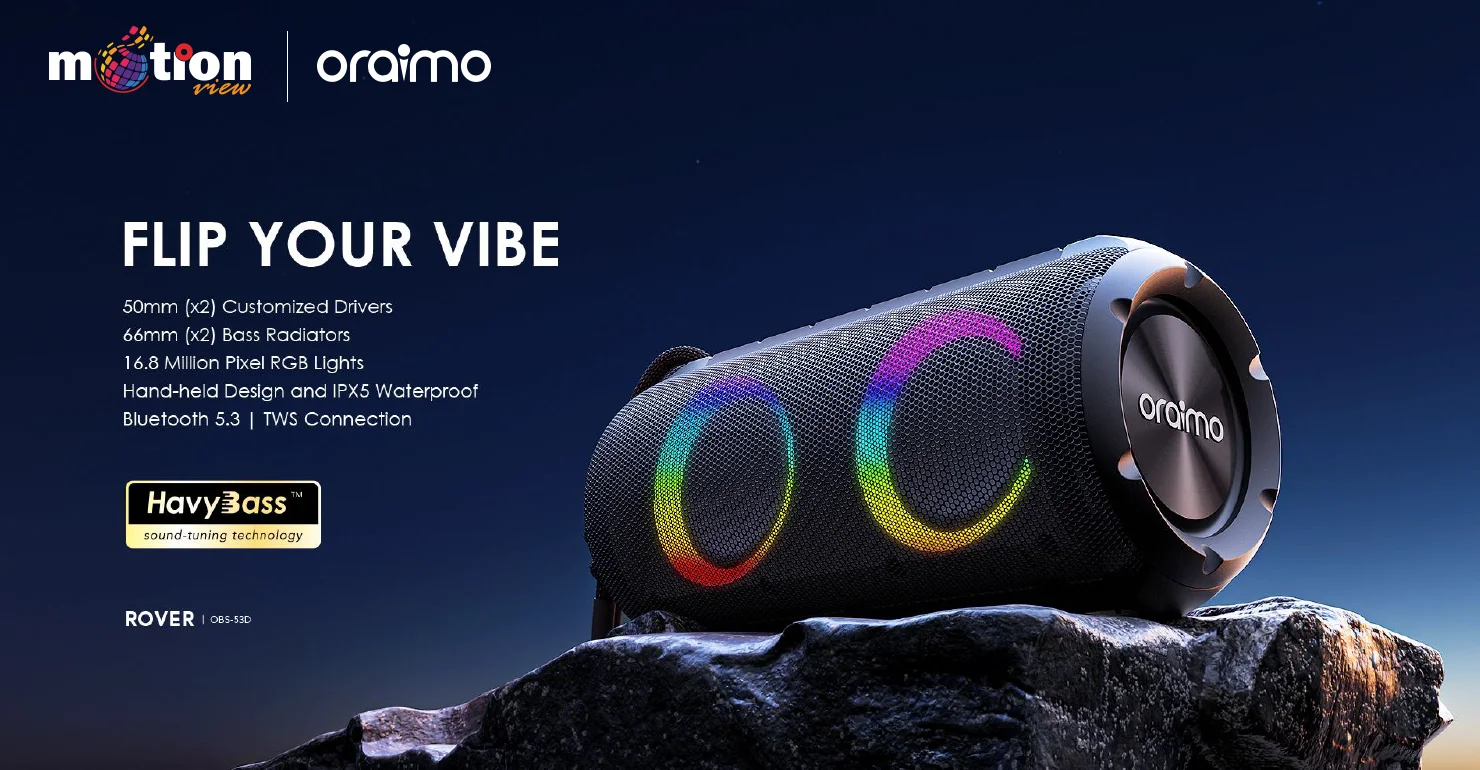 Oraimo Rover RGB Portable Wireless Speaker (OBS-53D)