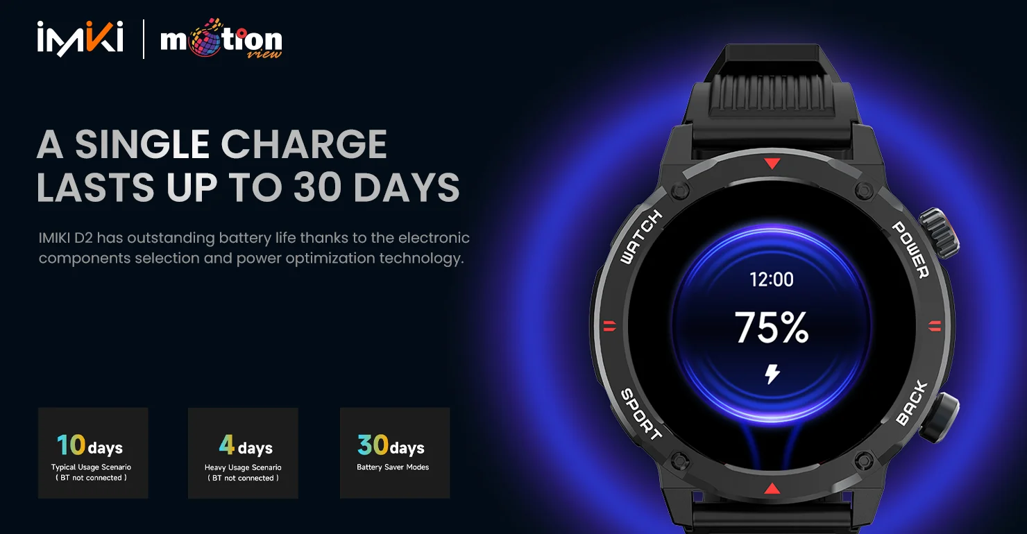 Single charge lasts up to 30 days