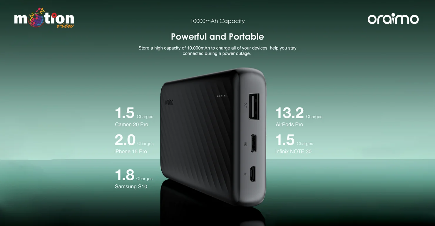 Oraimo 12W 10000mAh Power Bank