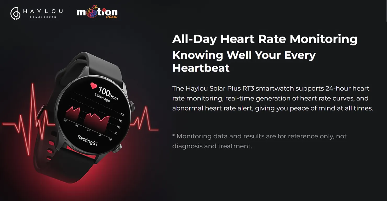 Haylou Solar Plus with 24h heart rate monitoring