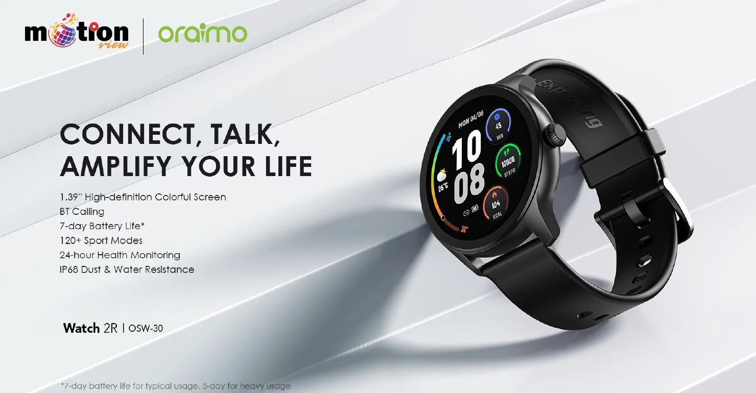 Oraimo Watch 2R  Bluetooth Calling Smart Watch